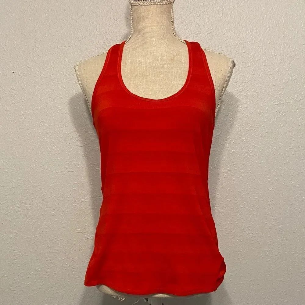 Athleta Red Heathered Racer Back Athletic Tank Top Size Small